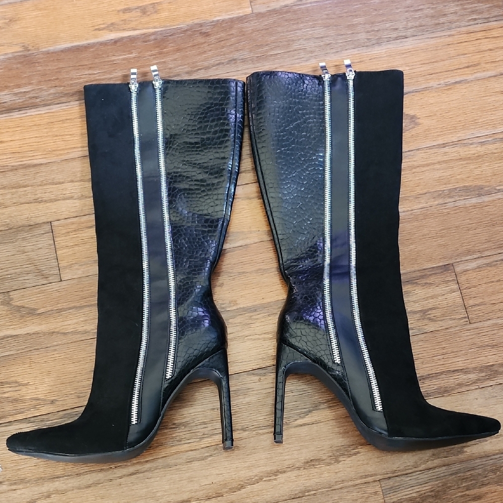 Elegant Black Knee-High Boots